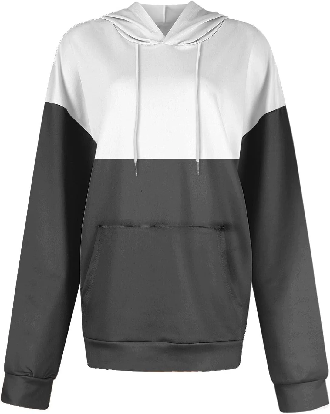 Womens Crew Neck Color Block Sweatshirts Hoodies Long Sleeve Casual Lightweight Pullover Top Fall Winter Loose Coat