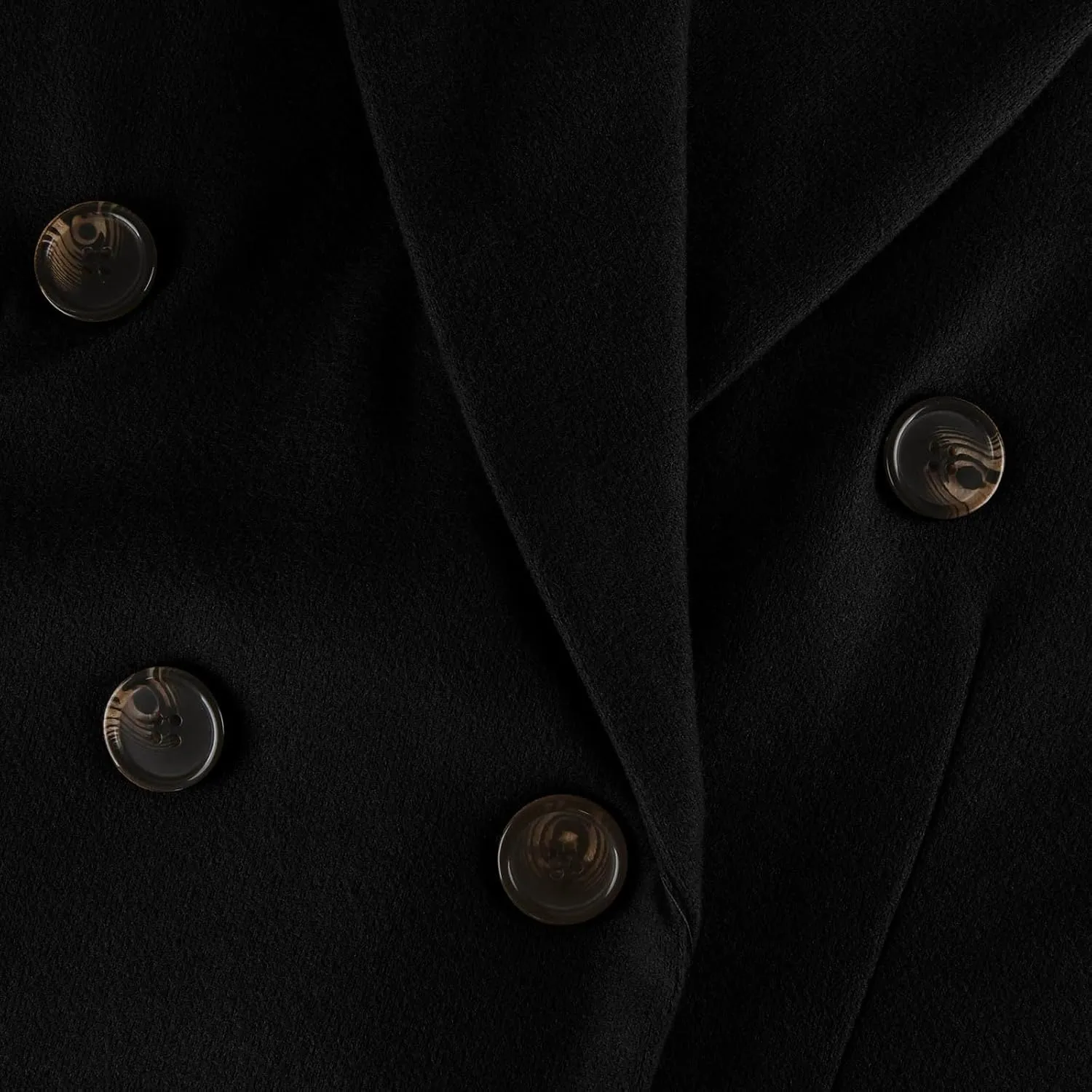 Womens Fall Winter Wool Blend Pea Coat Elegant Notch Lapel Double Breasted Long Trench Coat Thicken Warm Coat Jackets