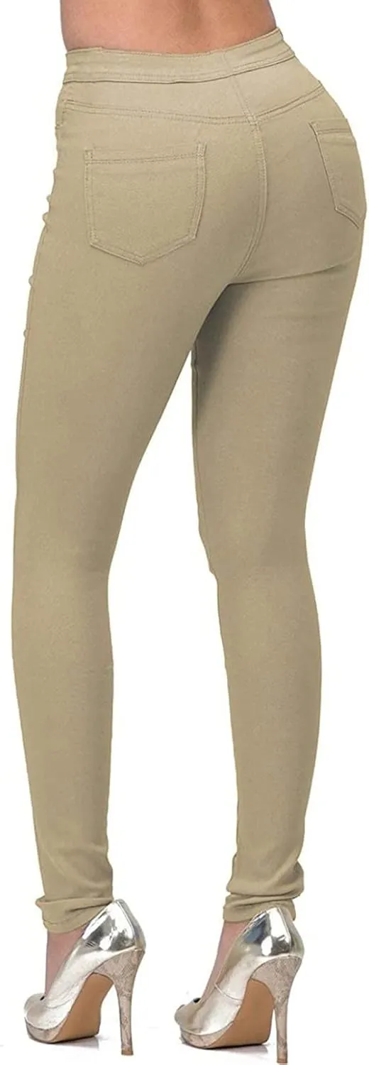 Women's High-Rise Skinny Jeans Stretch Shaping Pull-up Jegging Slim Denim Pencil Pants Ladies Casual Trousers