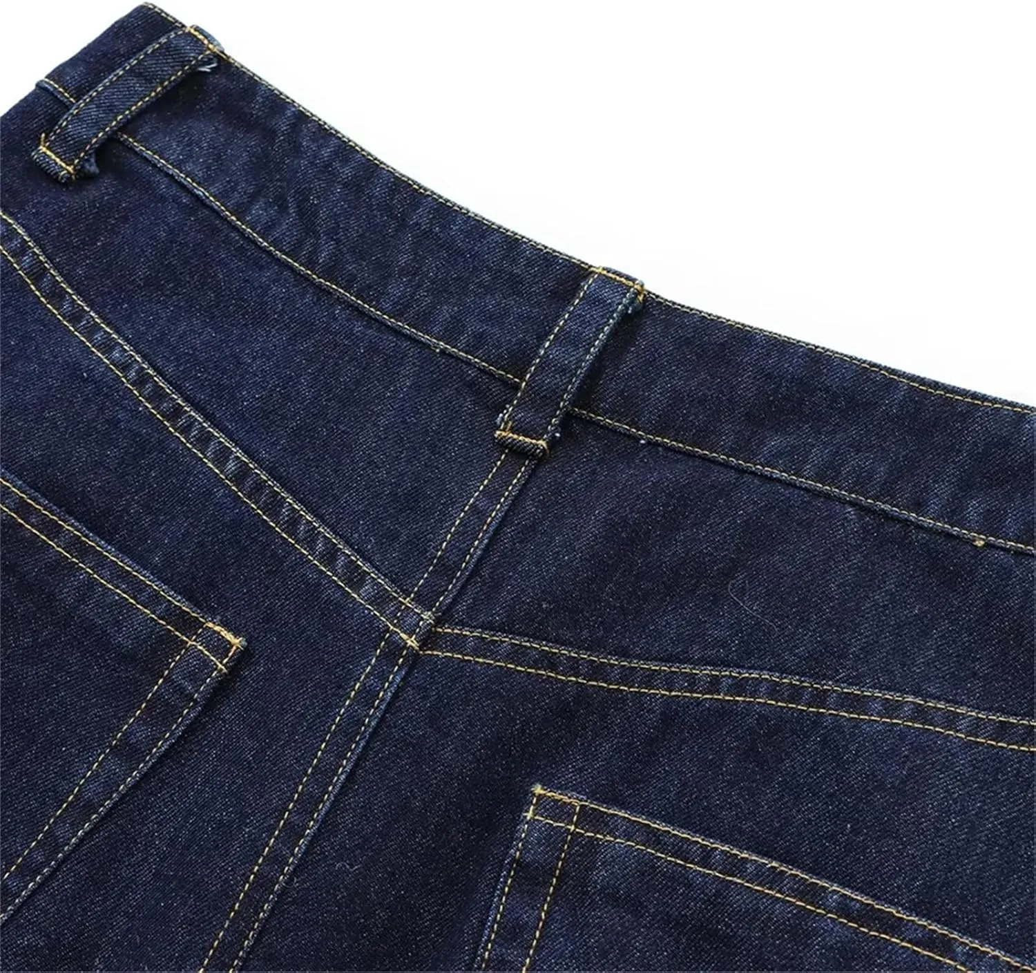 Women's High-Waist Denim Skirt Casual Midi A-Line Jean Skirt