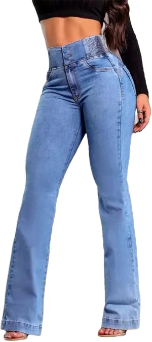 Womens High Waist Stretch Flare Jeans Fashion Skinny Bell Bottomvintage Y2K Long Denim Pants Streetwear
