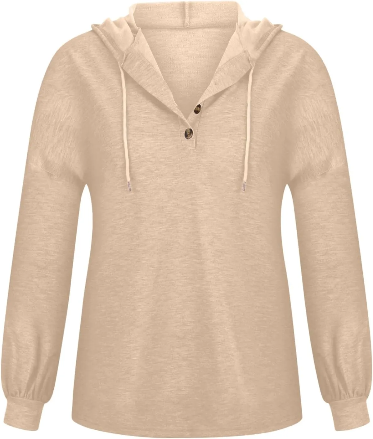 Womens Hoodies Loose Fit Sweatshirt Casual Long Sleeve Button V Neck Shirts Pullover Tops Fashion Cute Blouse Tops