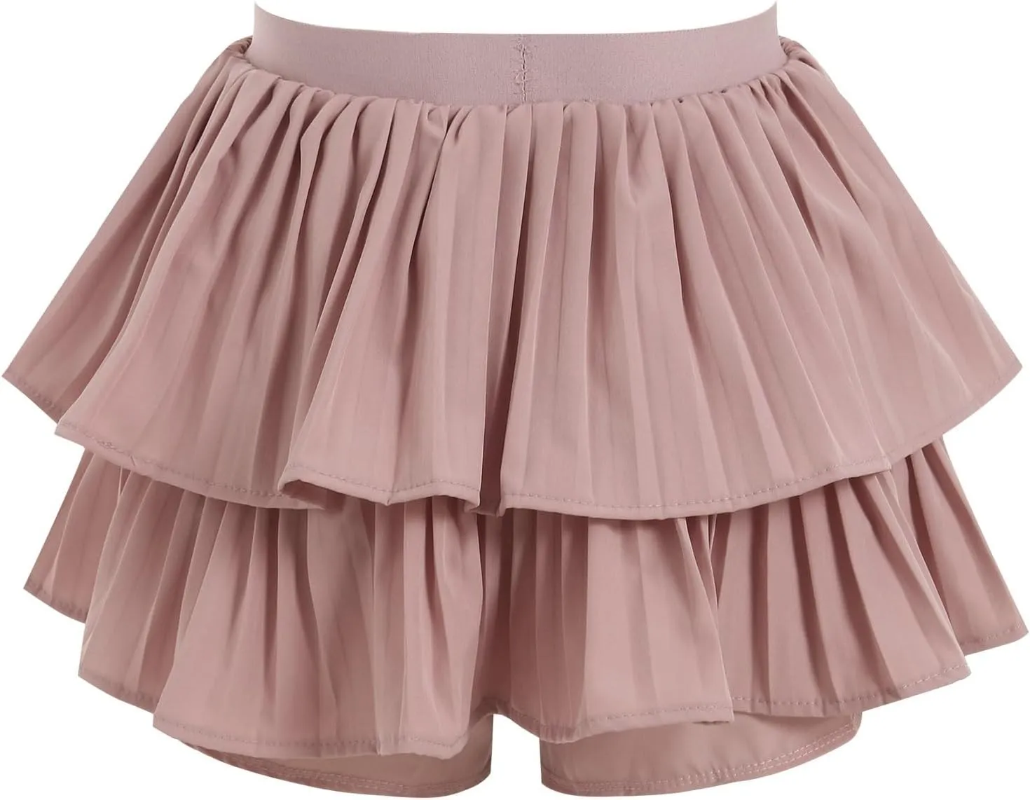 Women's Layered Ruffle Flowy Mini Skirts Y2K Cute Summer High Waist Stretchy A Line Pleated Casual Skater Skirt