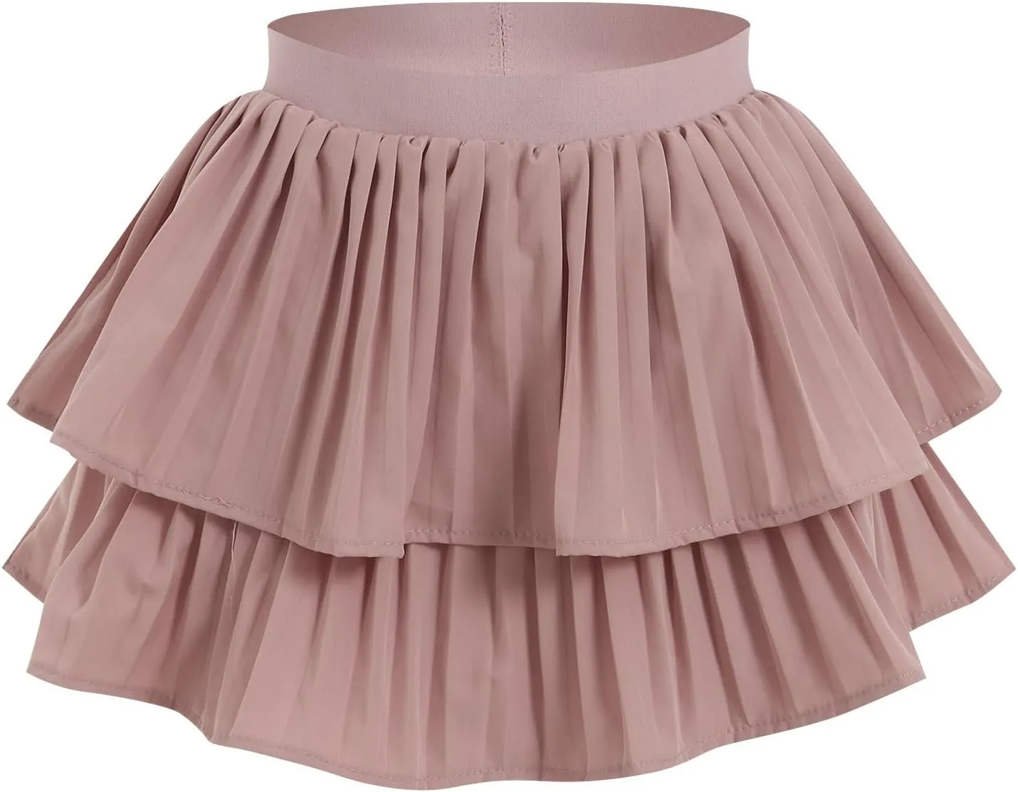 Women's Layered Ruffle Flowy Mini Skirts Y2K Cute Summer High Waist Stretchy A Line Pleated Casual Skater Skirt