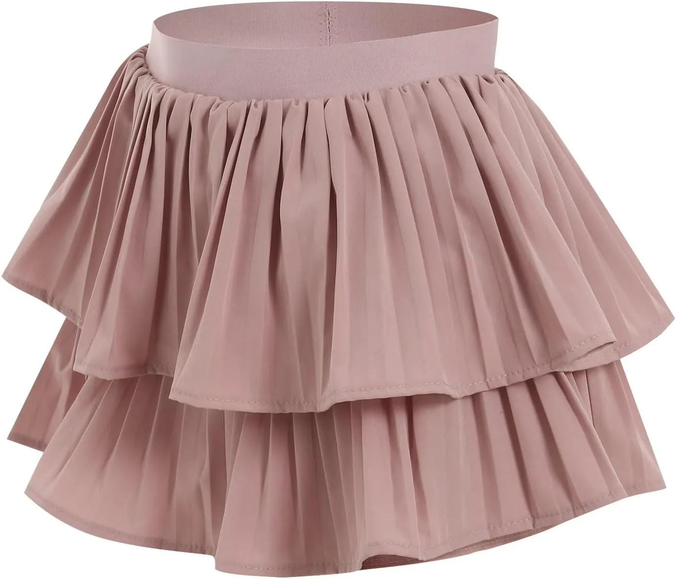 Women's Layered Ruffle Flowy Mini Skirts Y2K Cute Summer High Waist Stretchy A Line Pleated Casual Skater Skirt