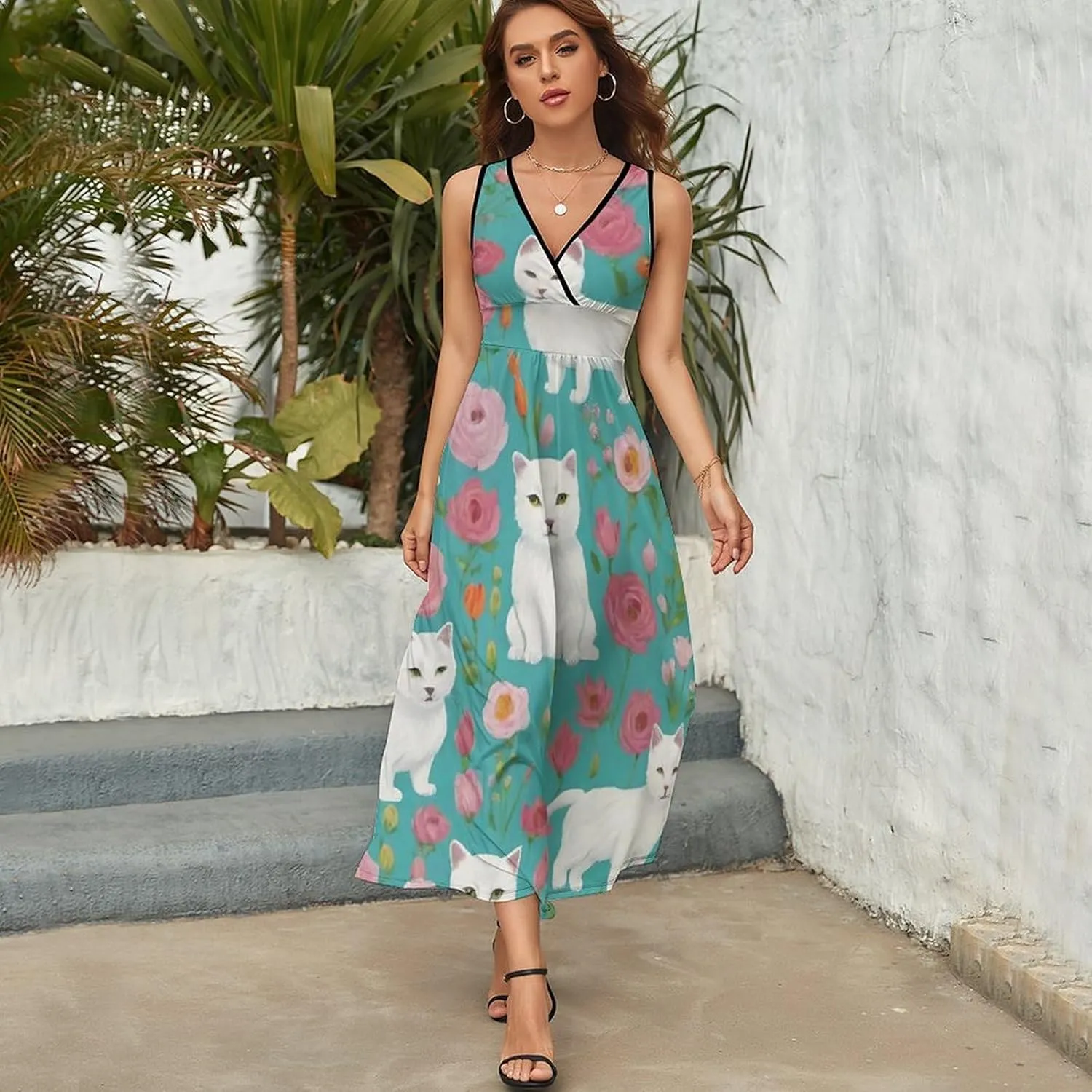 Women's Summer Flowy Long Dress for Vacation Party Wedding