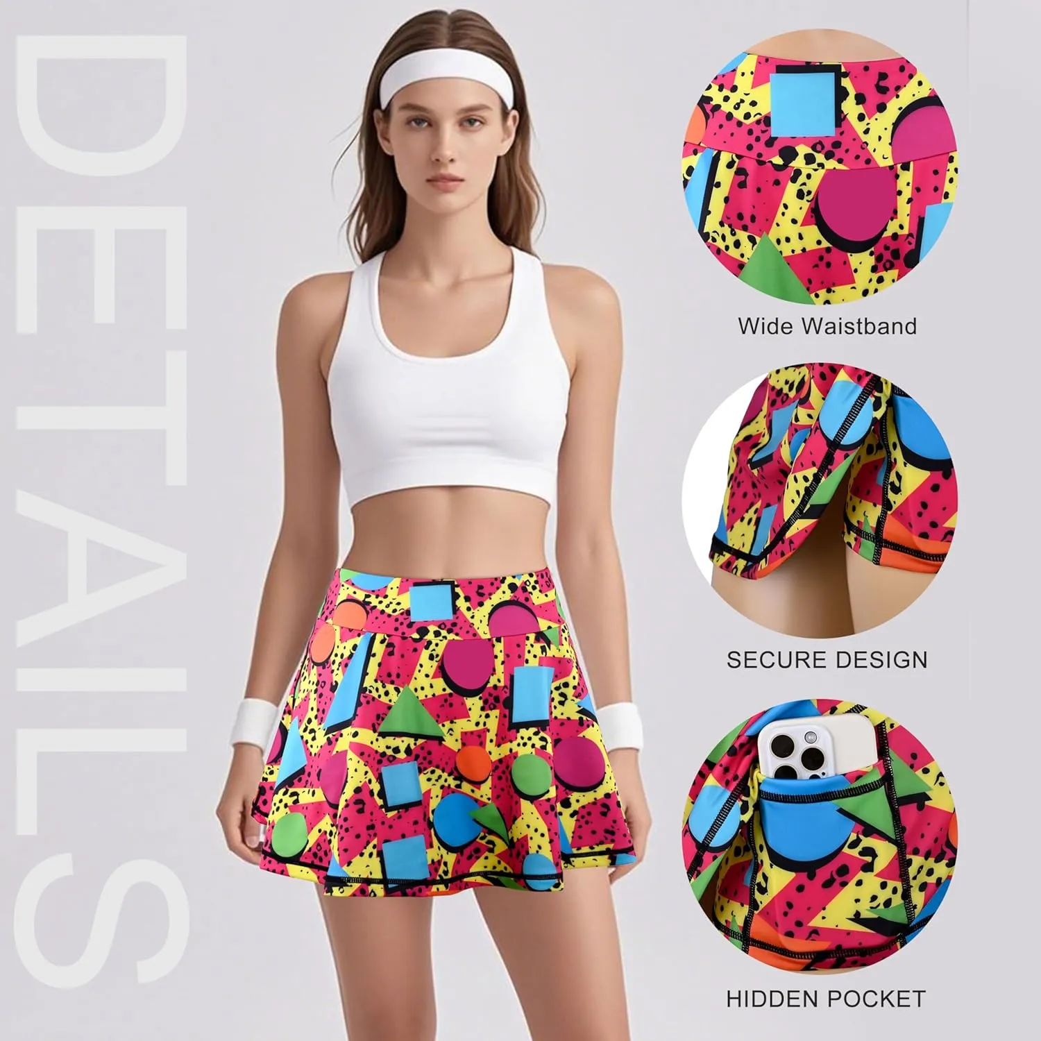 Women's Tennis Golf Skirts Skorts High Waisted Athletic with Shorts Pockets for Workout Casual Running
