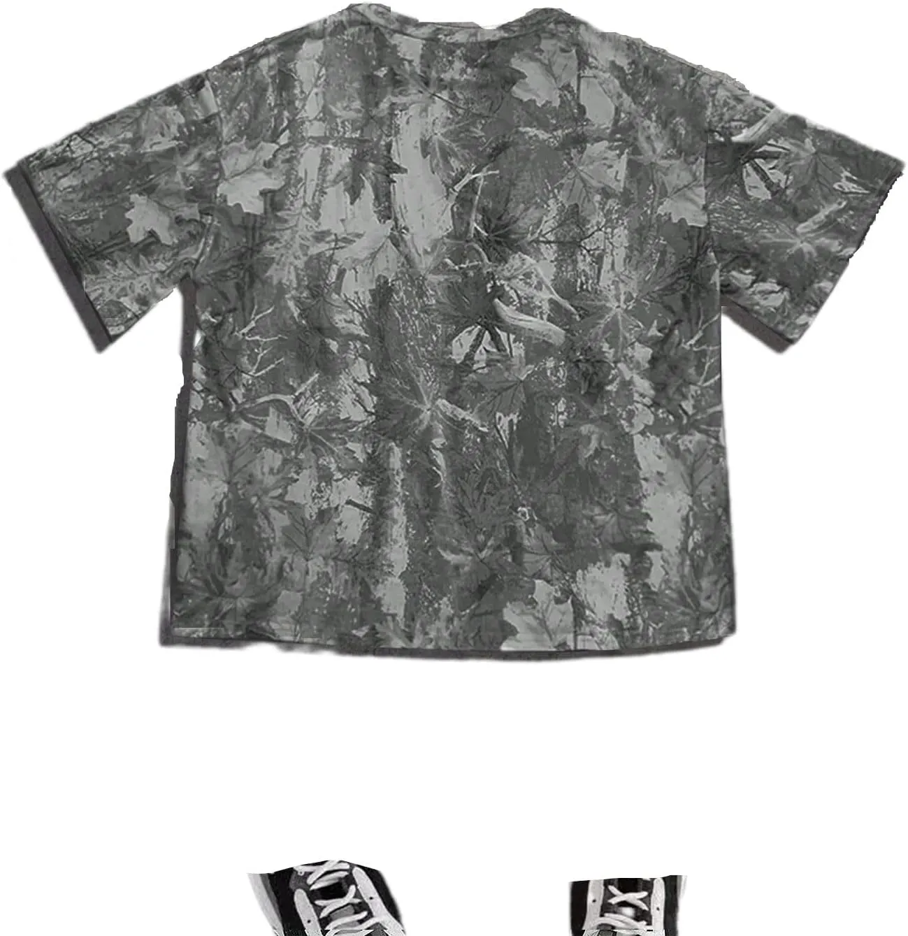 Women's Y2K Camo Print Shirts Oversized Camouflage Tops Crew Neck Basic T Shirt Casual Summer Blouse