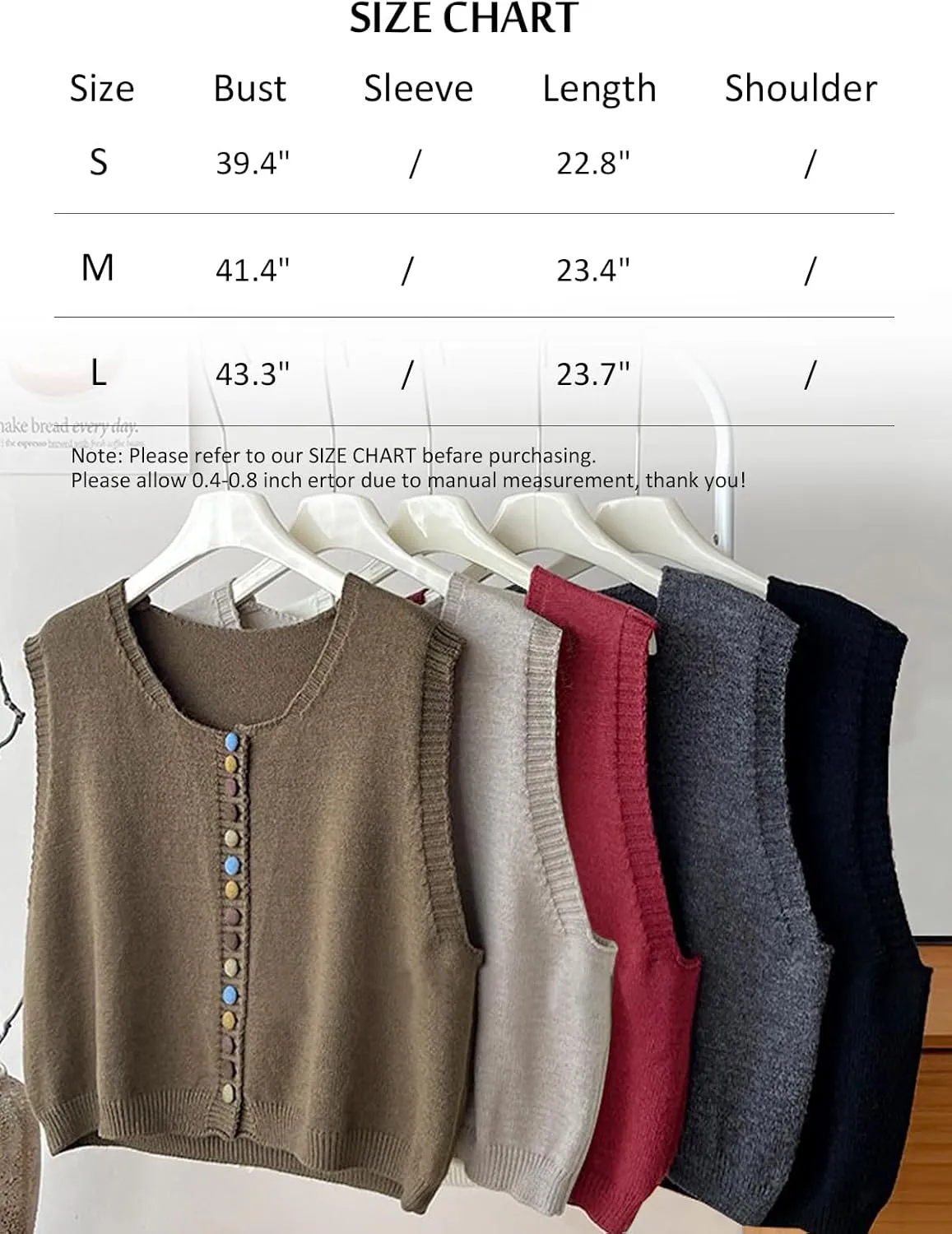 Wowcarbazole Womens Cropped Sweater Vest Sleeveless Cute Crewneck Knit Trendy Casual Button Down Cardigan Vest Top