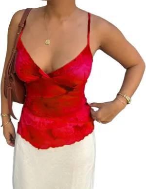 Y2k Women Lace Tank Tops Crop Sleeveless V Neck Spaghetti Strap Camisole Sexy Slim Fit Going Out Cami Shirt