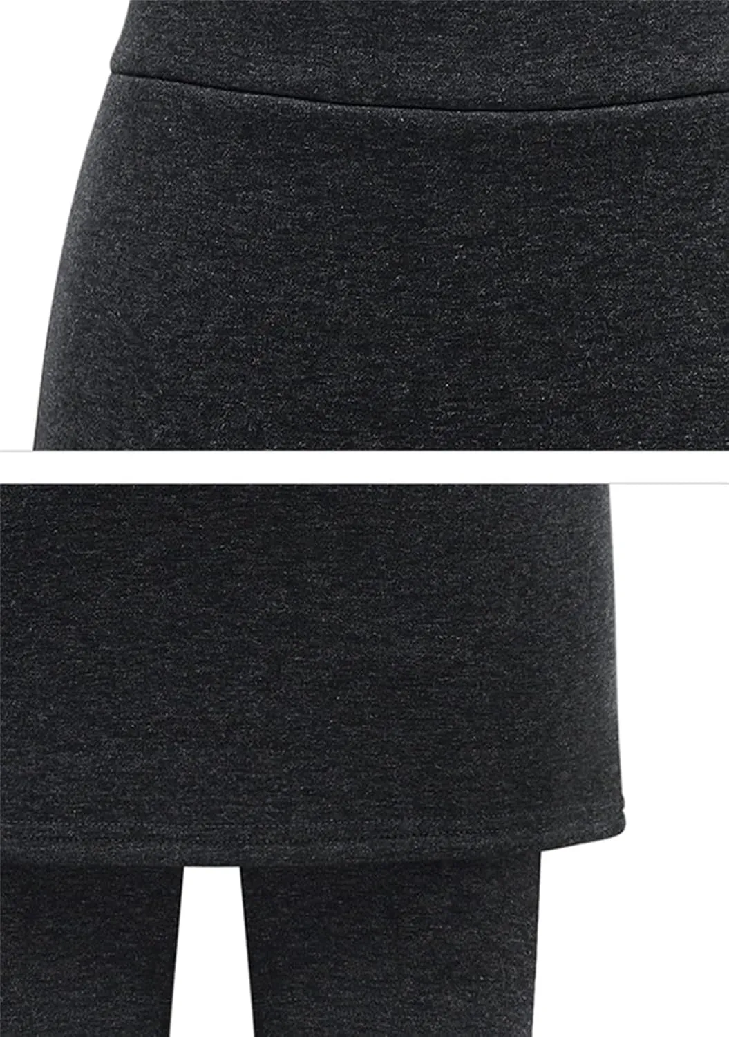 YMING Womens Fleece Lined Skirted Leggings High Waist Tummy Control Yoga Pants Thermal Slimming Attached Pants Skirts