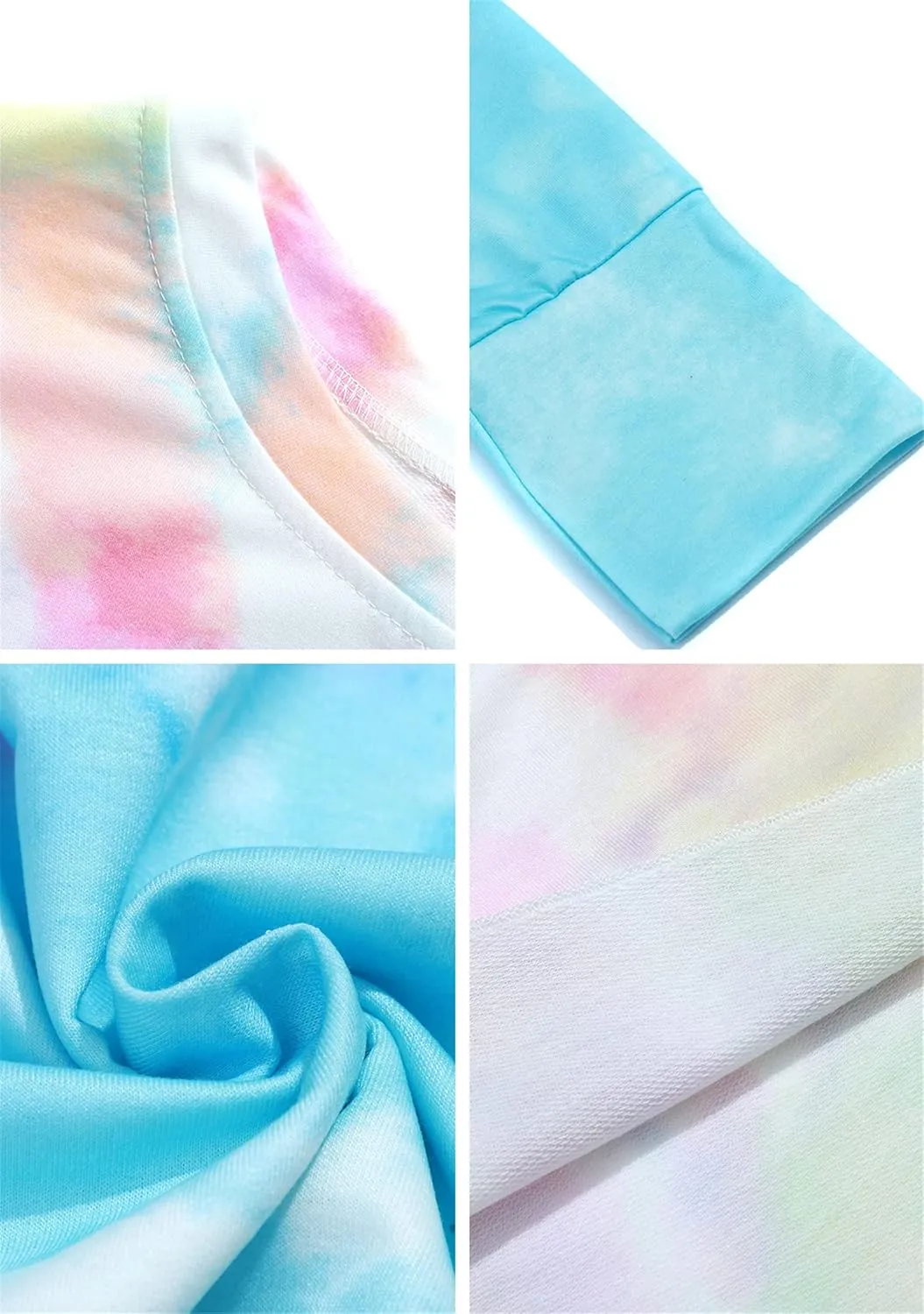 YMING Womens Tie Dye Crewneck Sweatshirt Casual Long Sleeve Pullover Fall Loose Fit Shirt Tops Plus Size